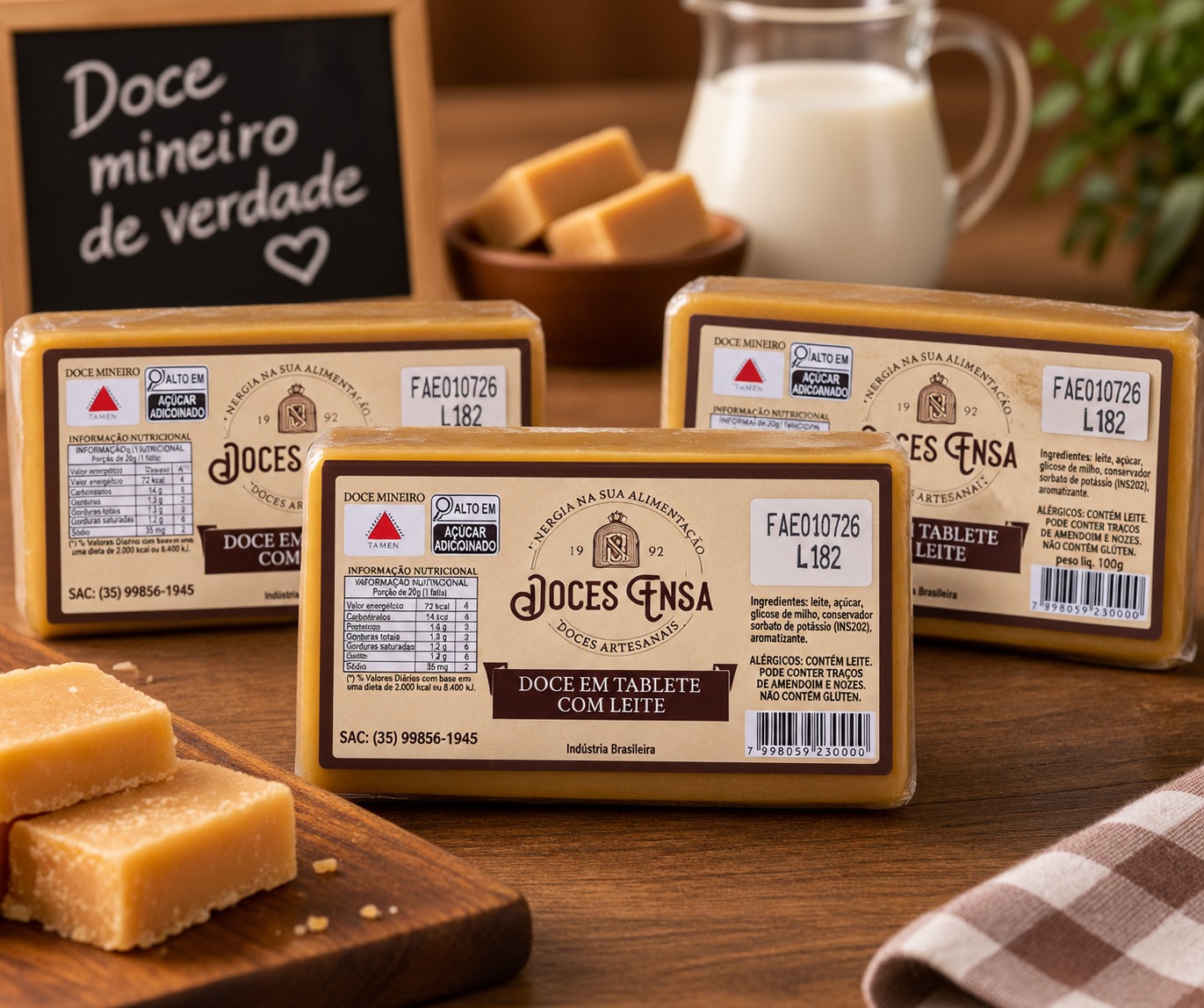 Doce de Leite Puro Tablete 100gr